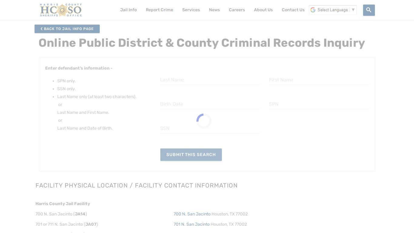 Online Public District & County Criminal Records Inquiry—Harris County ...